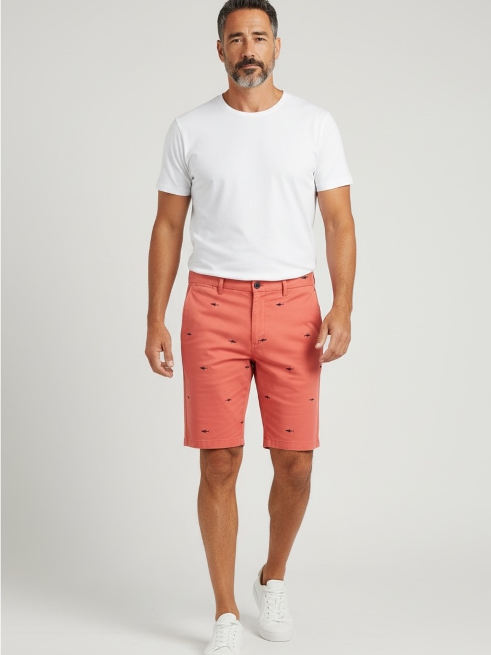 Old Navy Ultimate Slim Built-In Flex Chino Shorts Mens 40 Red Stretch Pocket NWT